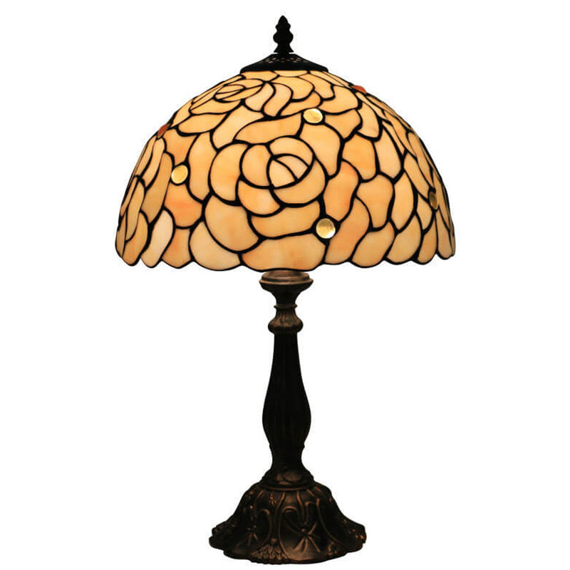 Tiffany Creative Yellow Rose Dome 1-Light Table Lamp