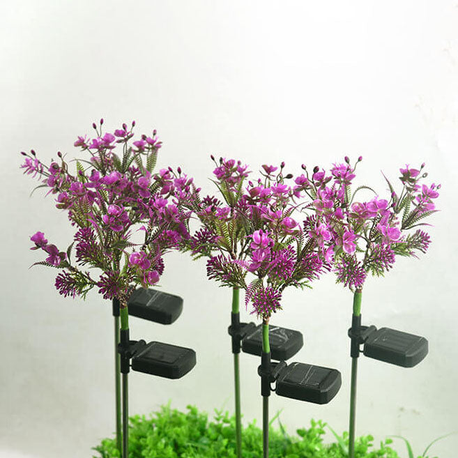 Contemporary Creative Outdoor Solar Phalaenopsis Simulation Flower LED Lawn Ground Insert Decorative Landscape Light