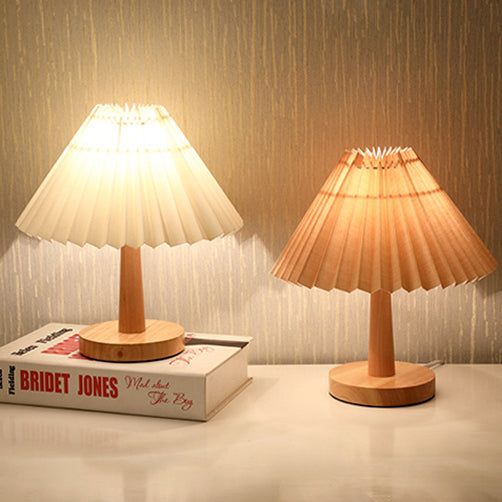 Vintage Pleated Umbrella-shaped 1-Light LED Table Lamp