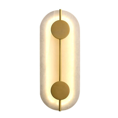 Modern Brass Lucite Circle LED Wall Sconce Lamp