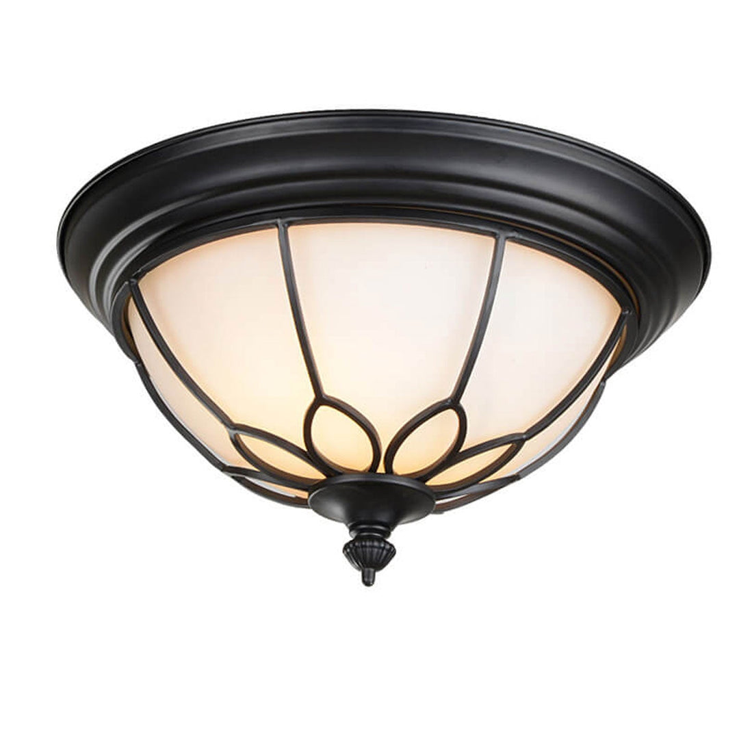 Plafonnier LED en verre dépoli Vintage American Iron 