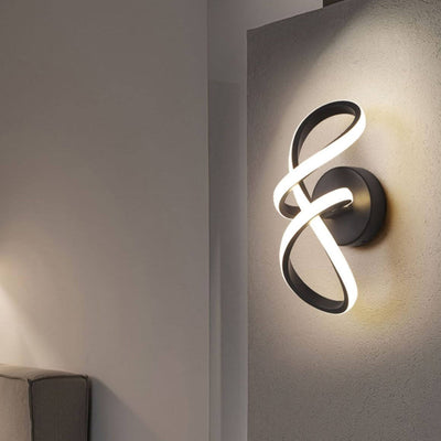 Lampe murale LED en aluminium de forme simple et torsadée nordique 