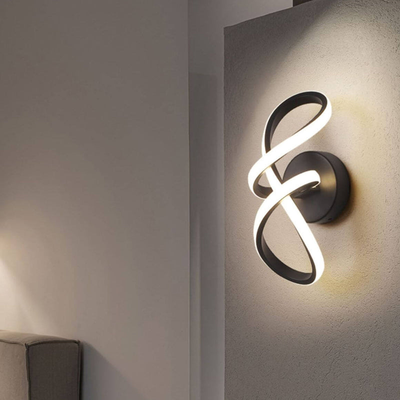 Lampe murale LED en aluminium de forme simple et torsadée nordique 
