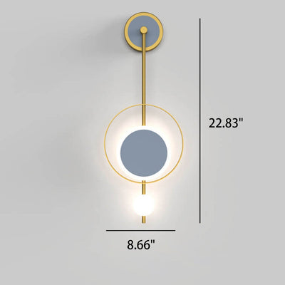 Moderne minimalistische Eisenkreis-LED-Licht-Wandleuchte mit geradem Arm