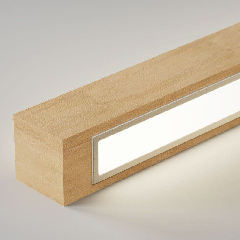Japanese Simple Solid Wood Strip LED Wall Sconce Lamp