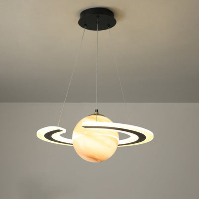 Modern Creative Space Planet Circle Kids LED Chandelier