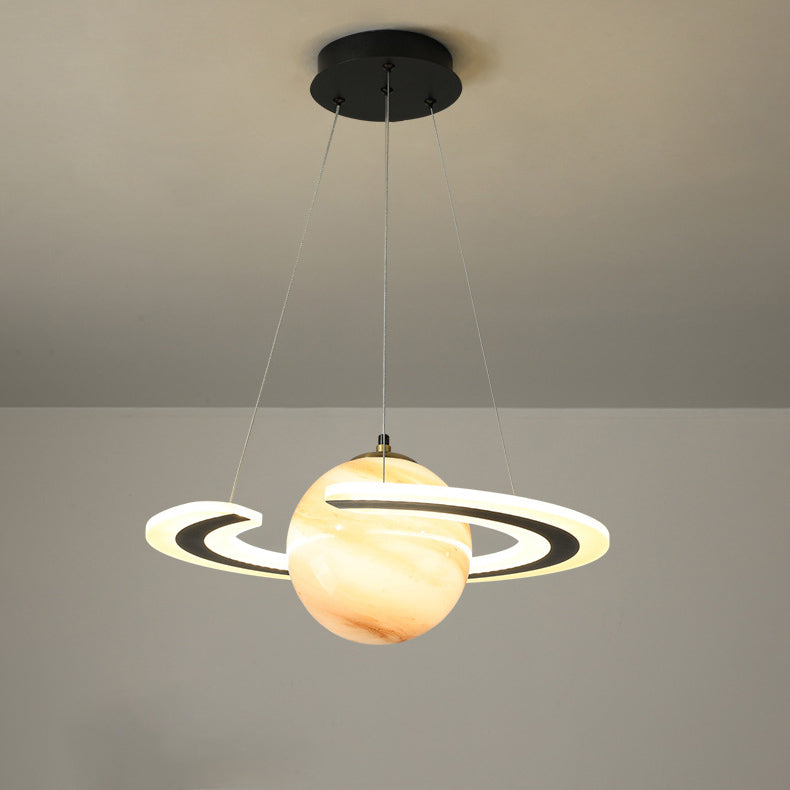 Modern Creative Space Planet Circle Kids LED Chandelier