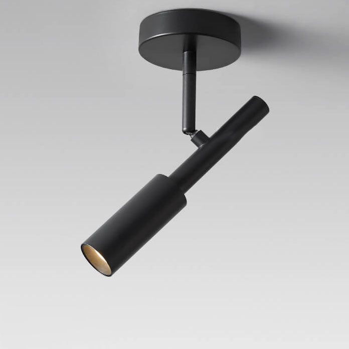 Moderner minimalistischer drehbarer LED-Deckenstrahler aus Eisen und Aluminium zur halbflachen Deckenmontage für das Wohnzimmer 