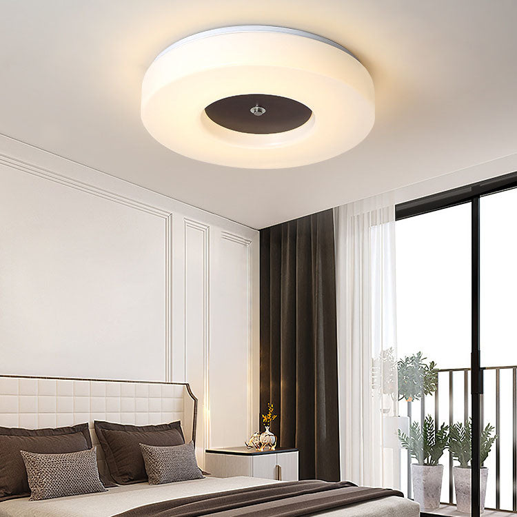 Luz de techo empotrada LED acrílica redonda de nogal chino minimalista 