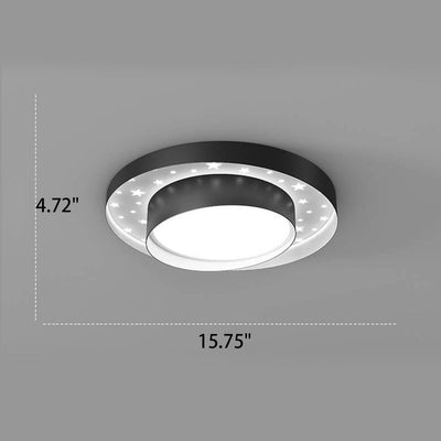 Nordic Minimalist Round Star Effect LED Flush Mount Ceiling Light