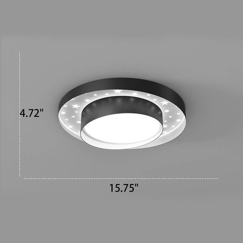 Nordic Minimalist Round Star Effect LED Flush Mount Ceiling Light