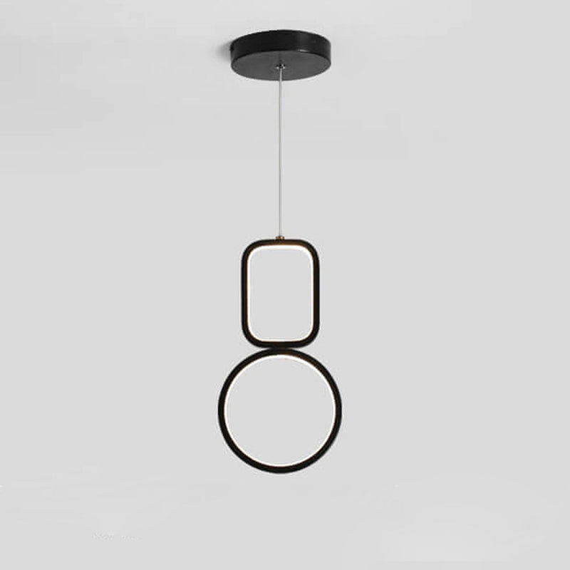 Nordic Minimalist Iron Geometric Ring LED Pendant Light