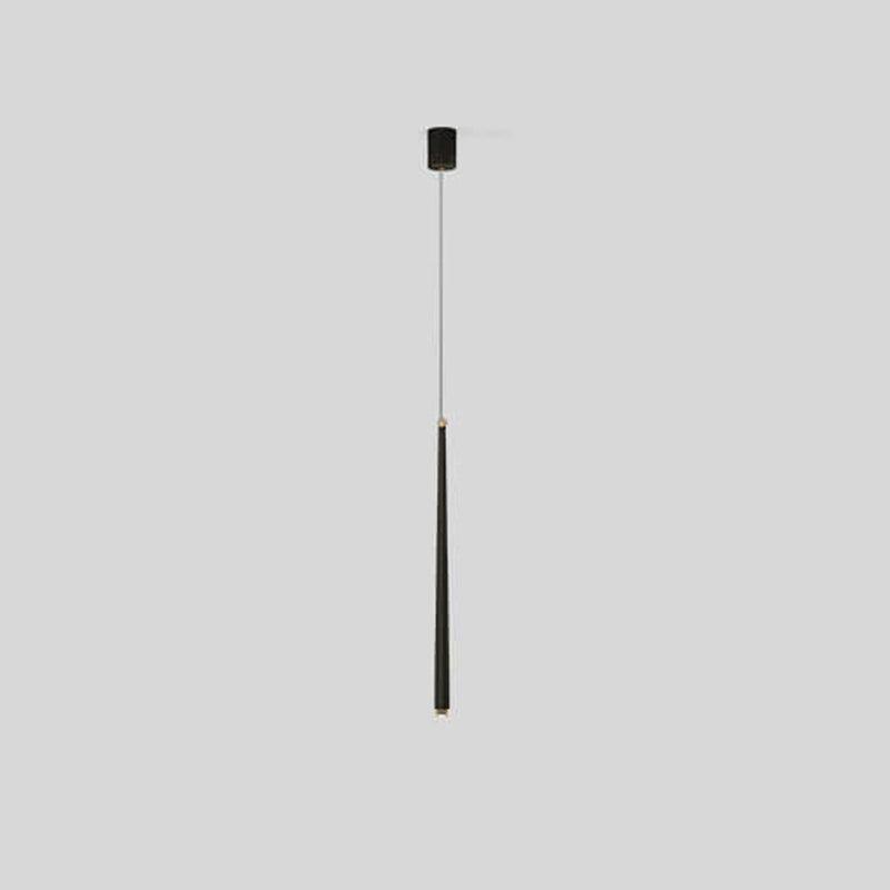 Full Copper Minimalist Slim Strip Design Long Line 1/2-Light LED Island Light Chandelier