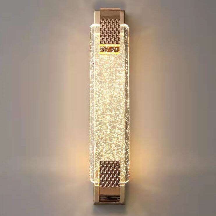 Light Luxury Gold Bubble Crystal Rectangular LED Wall Sconce Lamp