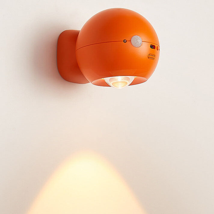 Lampe murale LED à protection oculaire rechargeable ronde et créative avec ventouse magnétique 