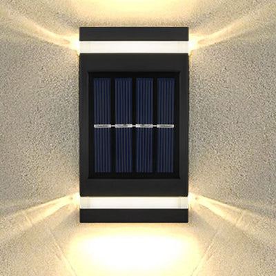 Simple Solar Rectangular Flat LED Outdoor Waterproof Wall Sconce Lamp