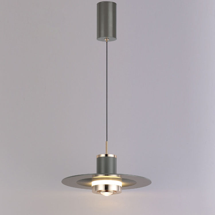 Moderne minimalistische Zylinder fliegende Untertasse Hardware LED Pendelleuchte für Wohnzimmer 