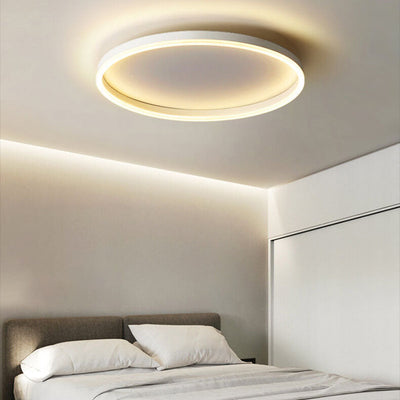 Nordic Minimalist Circle Ring Iron Acrylic LED Flush Mount Ceiling Light