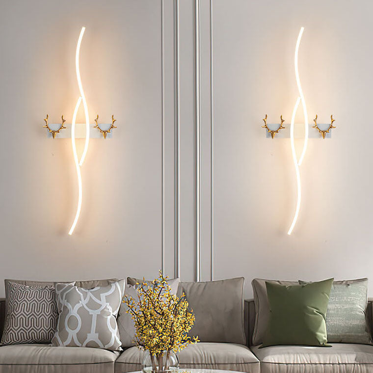 Applique Murale LED Nordic Light Luxury Strip Curve Antler 