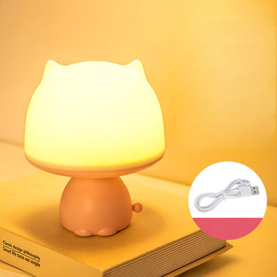 Lampe de Table Intelligente LED Rechargeable avec Veilleuse Créative en Forme de Dessin Animé 