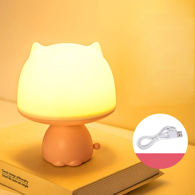 Lampe de Table Intelligente LED Rechargeable avec Veilleuse Créative en Forme de Dessin Animé 