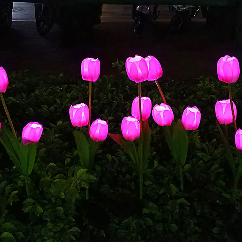 Solar Tulip Lawn Light Outdoor Garden LED Tulip Flower Light Ground Insert Landscape Light