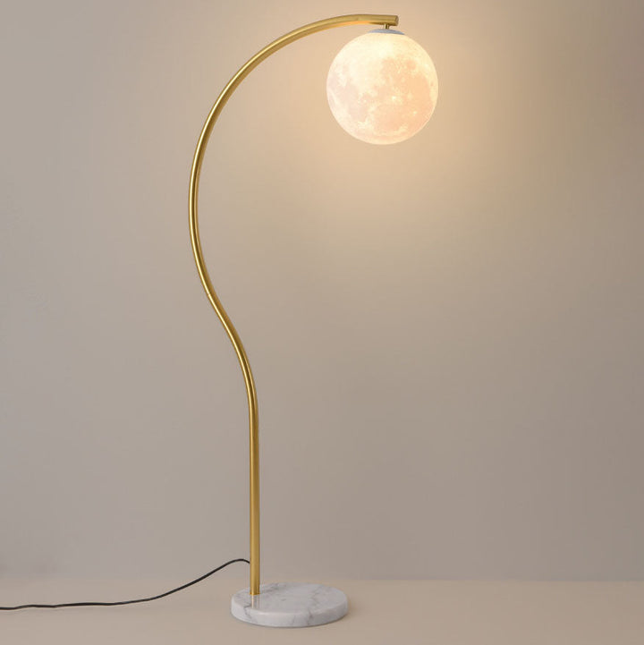 Lámpara de pie de 1 luz de hierro y mármol minimalista moderna 