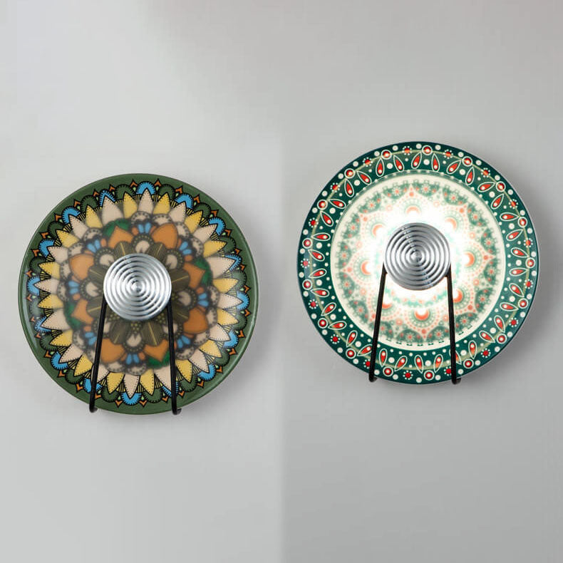 مصباح حائط LED أكريليك مستدير من الحديد المطاوع بتصميم صيني عتيق 