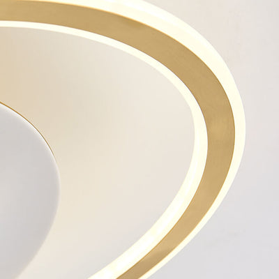 Modern Brass Acrylic Circle LED Flush Mount Ceiling Light