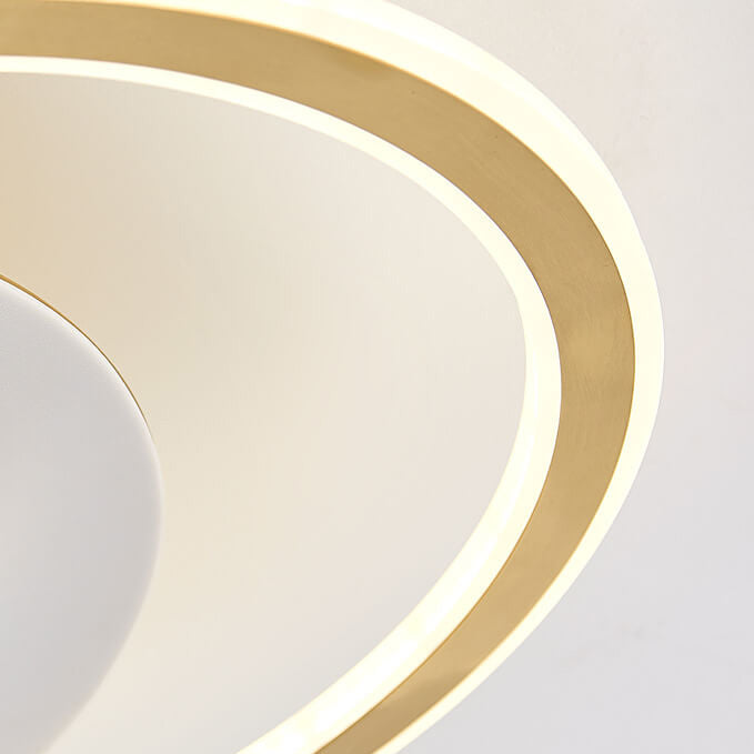 Modern Brass Acrylic Circle LED Flush Mount Ceiling Light