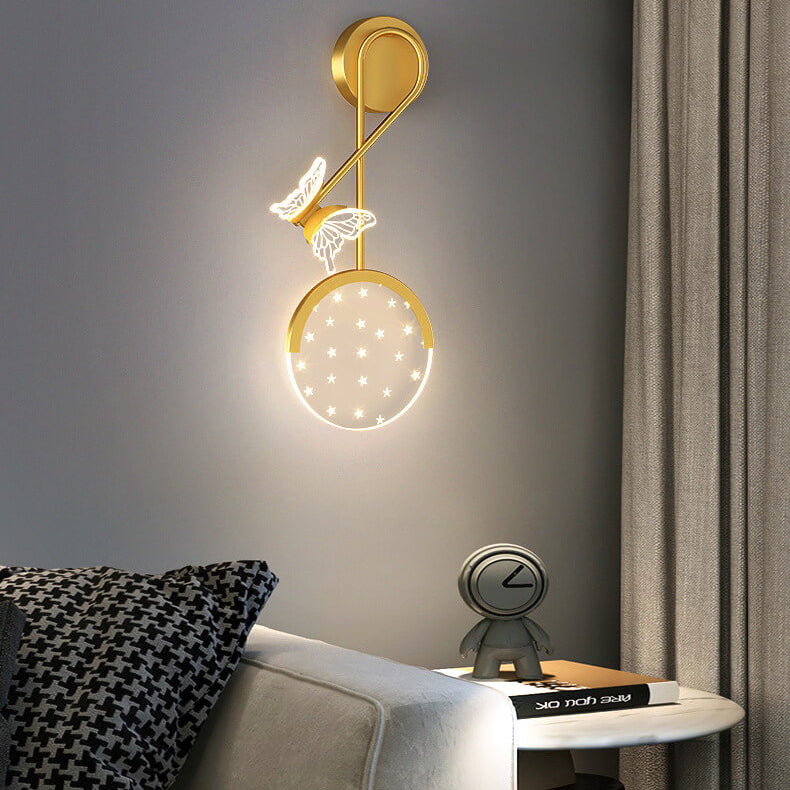Lámpara de Aplique de Pared LED con Diseño de Mariposa Estrella Moderna Creativa de Acrílico 