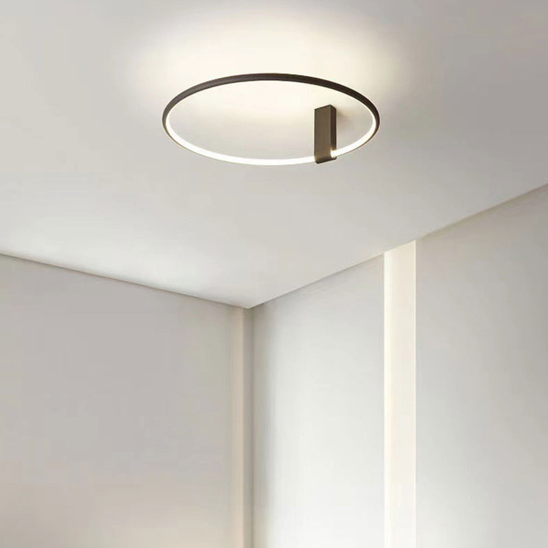 Modern Minimalist Round Aluminum LED Flush Mount Ceiling Light