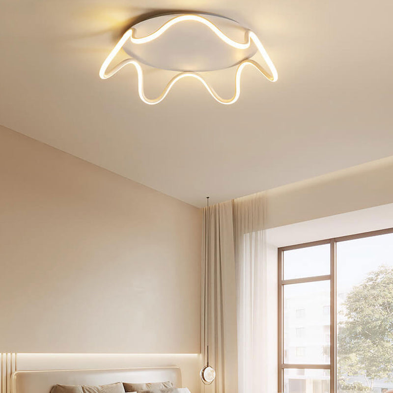 Modern Simple Crown Aluminum LED Flush Mount Ceiling Light