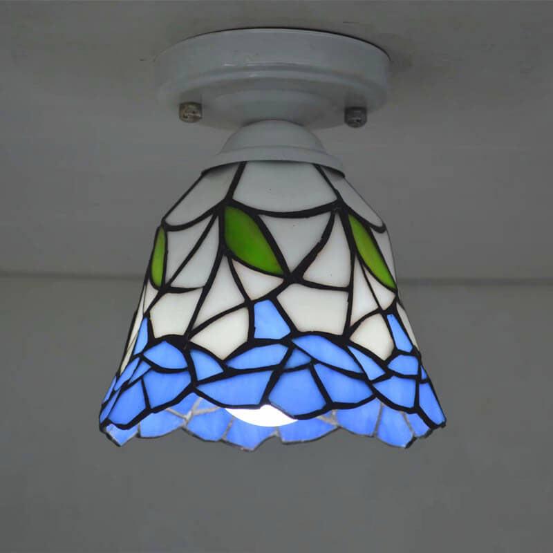 Traditional European Tiffany 1-Light Wall Sconce Lamp For Bedroom