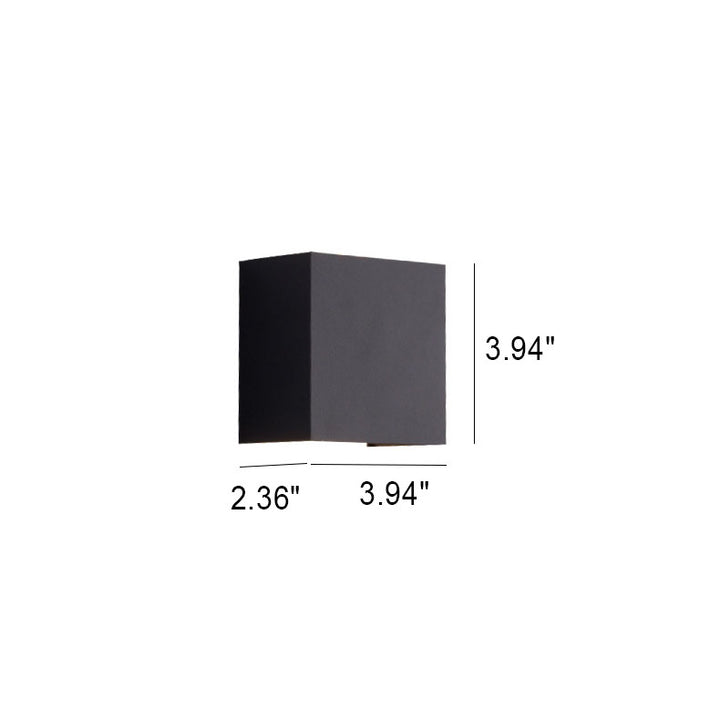 Lampe murale moderne en aluminium carré de couleur unie LED extérieure étanche 