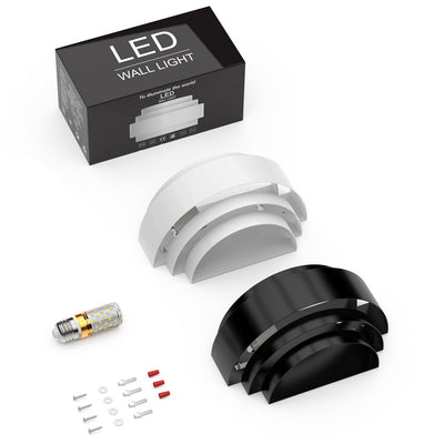 Europäische minimalistische einfarbige Halbkreis-LED-Wandleuchte aus Eisen 