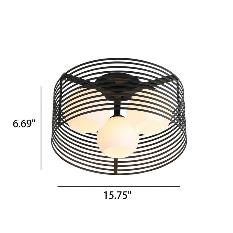 Nordic Creative Iron Round 3-Light Flush Mount Ceiling Light