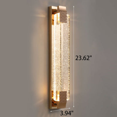 European Light Luxury Rectangular Bubble Crystal LED Wall Sconce Lamp