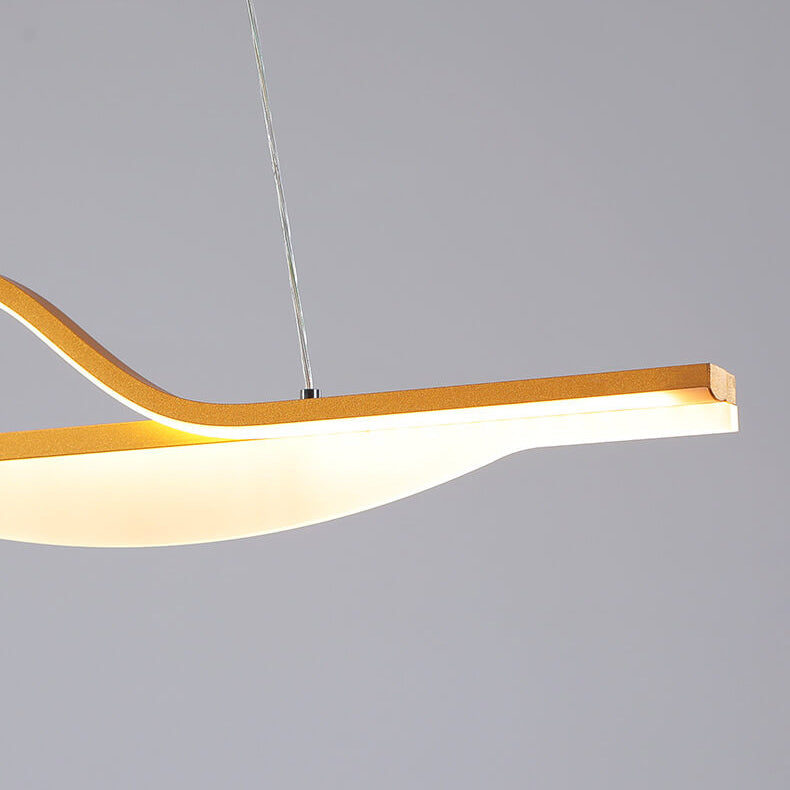 Nordic Minimalist Curved Line Long Island Light LED Chandelier