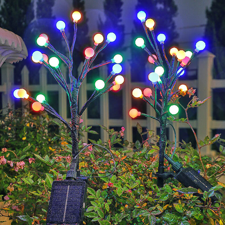 Circular Tree Light Modern Solar Round Ball Tree Branch ABS Stainless Steel LED Outdoor La ...