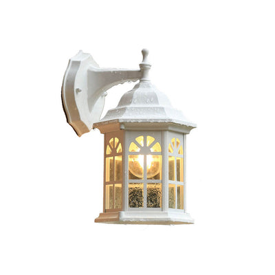 European Waterproof Retro Pavilion Design 1-Light Outdoor Wall Sconce Lamp