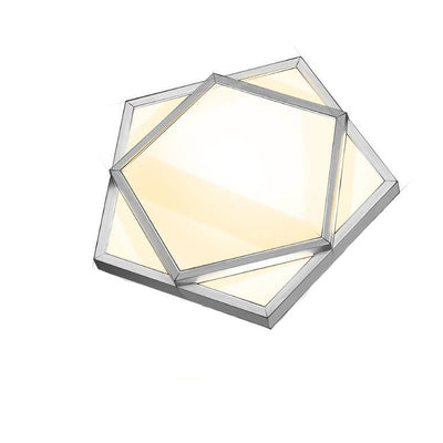 Modern Nordic Solid Wood Geometric LED Flush Mount Lighting Ceiling Light