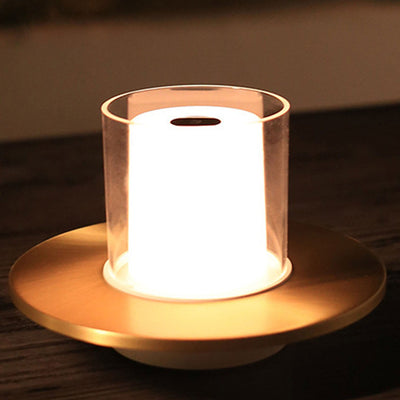 Lampe de Table Moderne à Bougie LED Cylindrique de Luxe Léger 