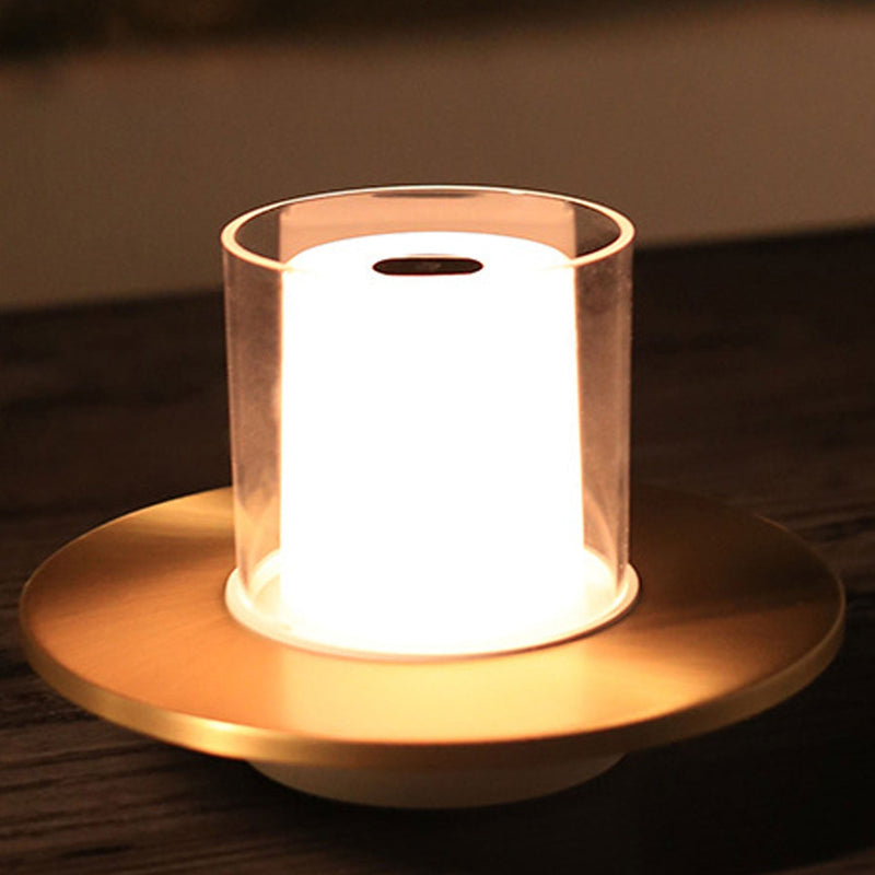 Lampe de Table Moderne à Bougie LED Cylindrique de Luxe Léger 