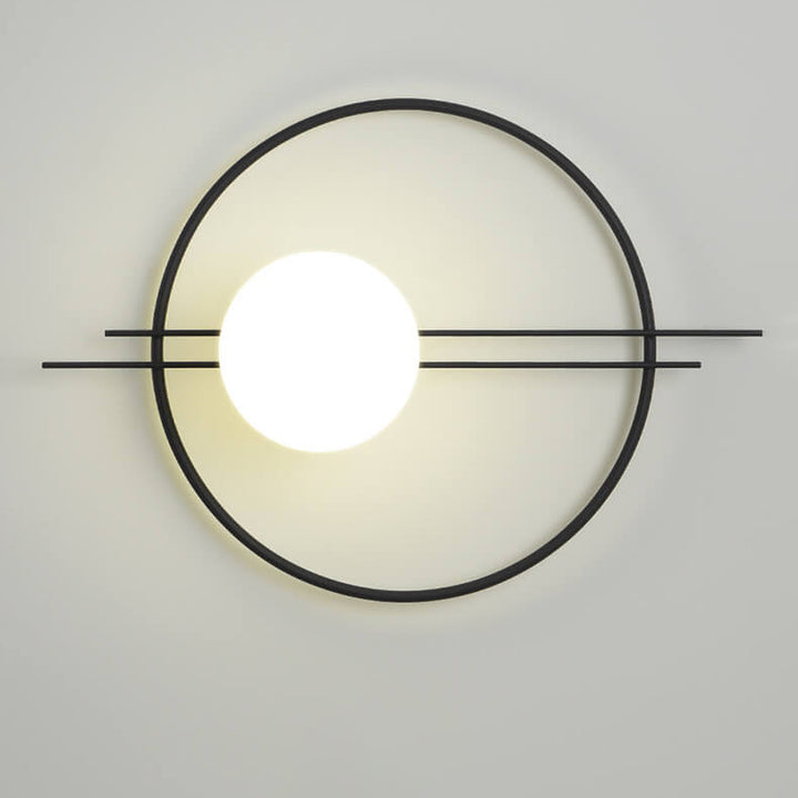 Applique Murale à 1 Lumière avec Anneau en Verre et Balle Créative Nordique 