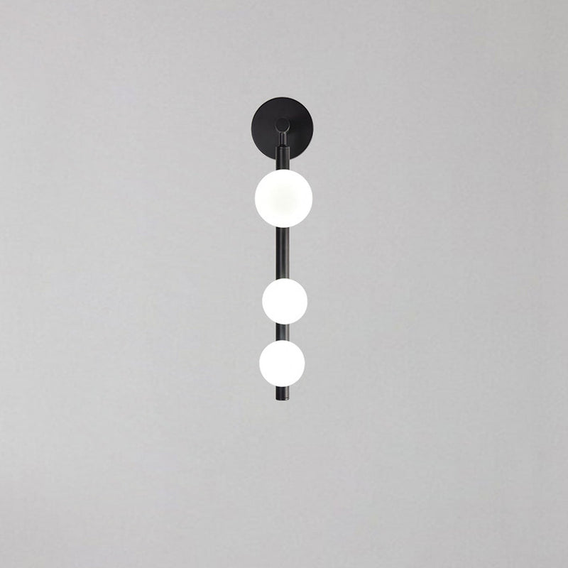 Modern Light Luxury Iron Glass Round 3-Light Wall Sconce Lamp