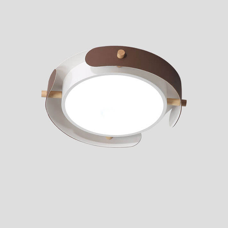Nordic Simple Log Round LED Flush Mount Light