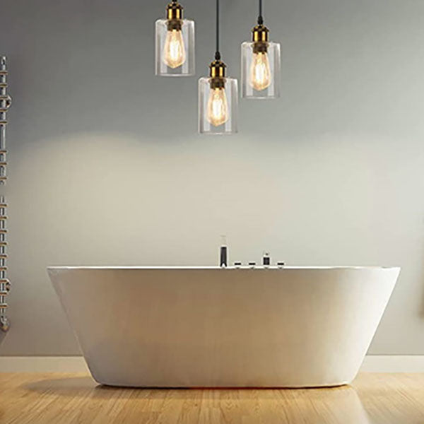 Modern Minimal Glass 3-Light Chandelier