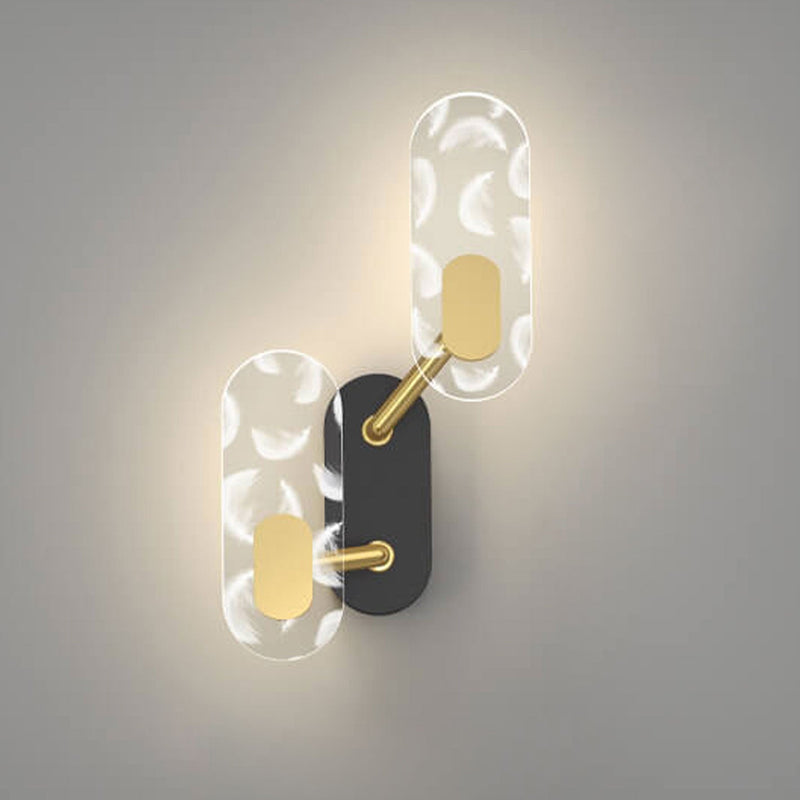 مصباح حائط LED حديث إبداعي بحلقة أكريليك باللون الأسود والذهب 