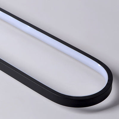 Minimalist Long Bar Double Circle Decorative Design LED Flush Mount Light